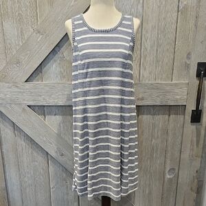 Striped Sleeveless Swing Dress